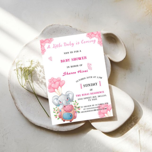Inbjudan till Elephant Baby Shower (Skapare uppladdad)