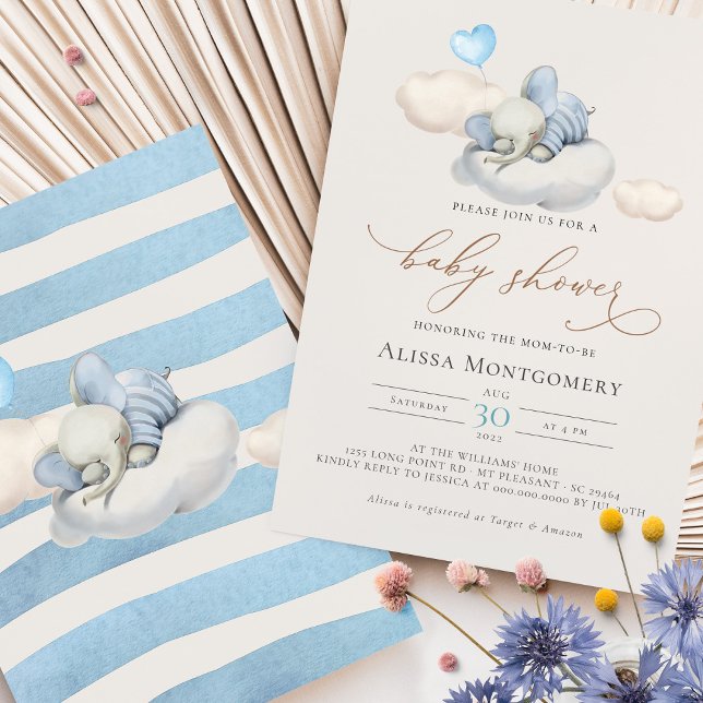 Inbjudan till Elephant Baby Shower (Skapare uppladdad)