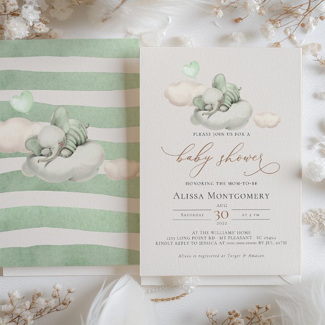 Inbjudan till Elephant Baby Shower (Skapare uppladdad)