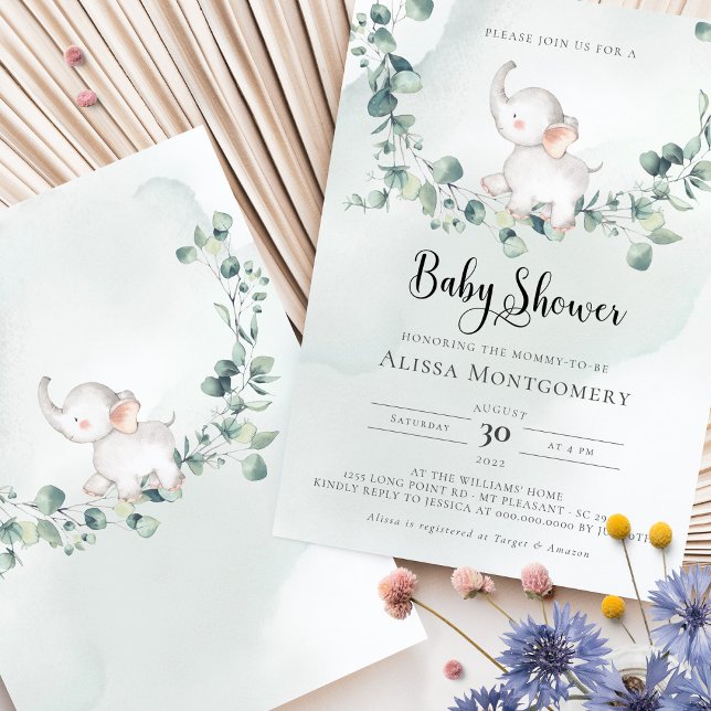 Inbjudan till Elephant Baby Shower (Skapare uppladdad)