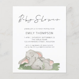 Inbjudan till Elephant Baby Shower för budgetskrip