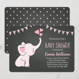 Inbjudan till Elephant Baby Shower för flicka   RO