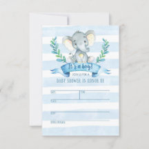 Inbjudan till Elephant Baby Shower Jungle Baby
