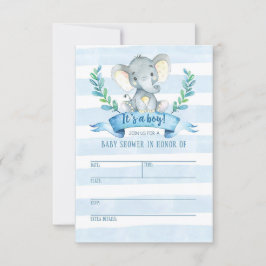 Inbjudan till Elephant Baby Shower Jungle Baby