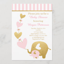 Inbjudan till Elephant Baby Shower på Rosa och Gul