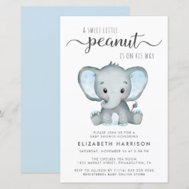 Inbjudan till Elephant Blue Baby Shower för budget