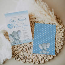 Inbjudan till Elephant Boy Baby Shower