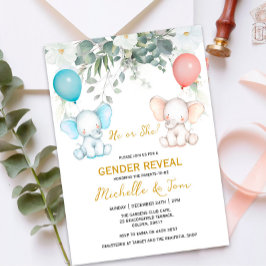 Inbjudan till Elephant Gender Reveal Party
