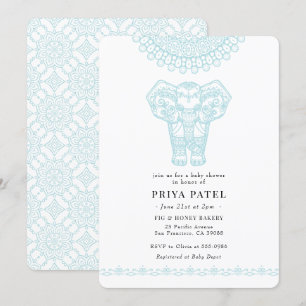 Inbjudan till Elephant Indian Blue Shower