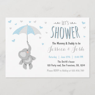 Inbjudan till Elephant Little Peanut Baby Shower