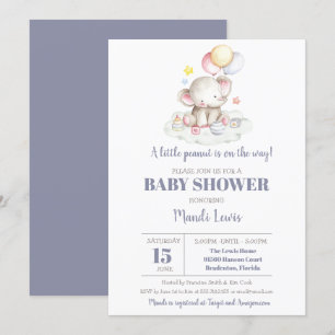 Inbjudan till Elephant Little Peanut Boy Baby Show
