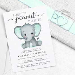 Inbjudan till Elephant Mint Baby Shower för budget