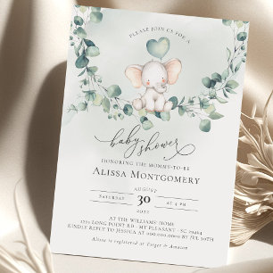 Inbjudan till Elephant Peanut Baby Shower
