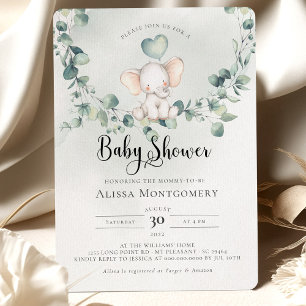 Inbjudan till Elephant Peanut Baby Shower