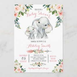 Inbjudan till Elephant Safari Baby Shower.