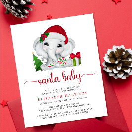 Inbjudan till Elephant Santa Flicka Shower