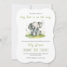 Inbjudan till Elephant Theme Baby Shower