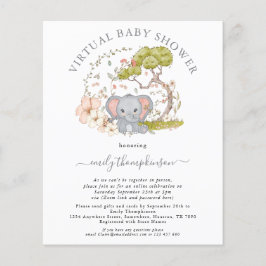 Inbjudan till Elephant Virtuell Baby Shower för bu