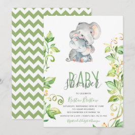 Inbjudan till Elephant Zoo Animal Unisex Baby Show