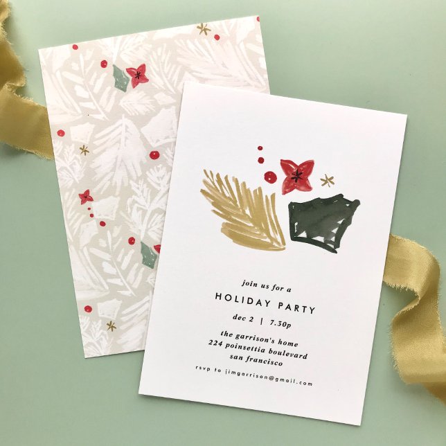 Inbjudan till elfenbensfestlig botanisk Julfest (Skapare uppladdad)