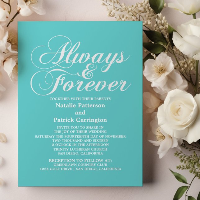 Inbjudan till elfenbenstorn alltid och för evigt b (Ivory Always and Forever Wedding Invitation)