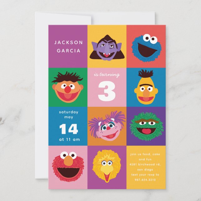 Inbjudan till elmo och vänner (Framsida)