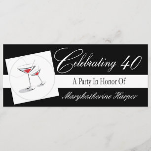Inbjudan till en 40:e födelsedagsdag i Cocktail Pa