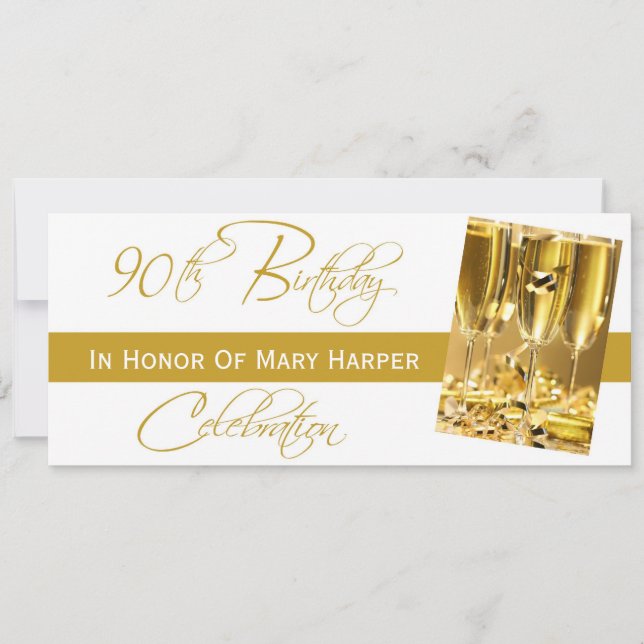 Inbjudan till en 90:e Födelsedagsfest Firande (Framsida)