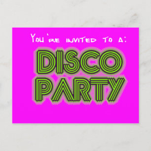 Inbjudan till en disco party vykort