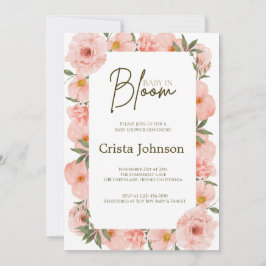 Inbjudan till en extra persiko-Blommigt, babyvisni