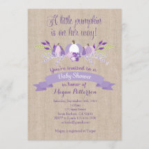 Inbjudan till en liten babybabyåda - Lavender