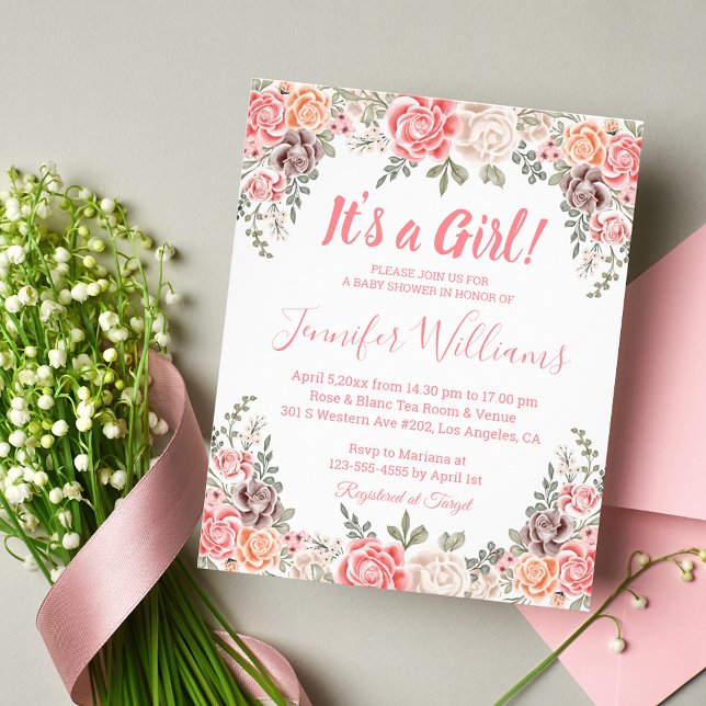 inbjudan till en liten babyduschblommor flygblad (Skapare uppladdad)