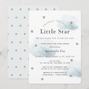 Inbjudan till en liten babystövel med Twinkle Twin