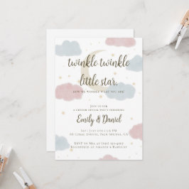 Inbjudan till en liten babystövel med Twinkle Twin