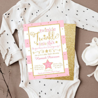 Inbjudan till en liten babystövel med Twinkle Twin