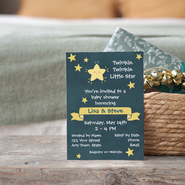 Inbjudan till en liten babystövel med Twinkle Twin (Skapare uppladdad)