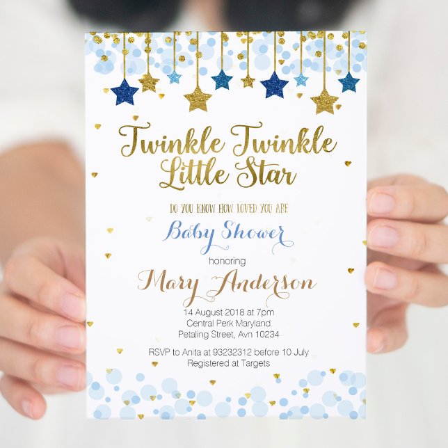 Inbjudan till en liten babystövel med Twinkle Twin (Skapare uppladdad)