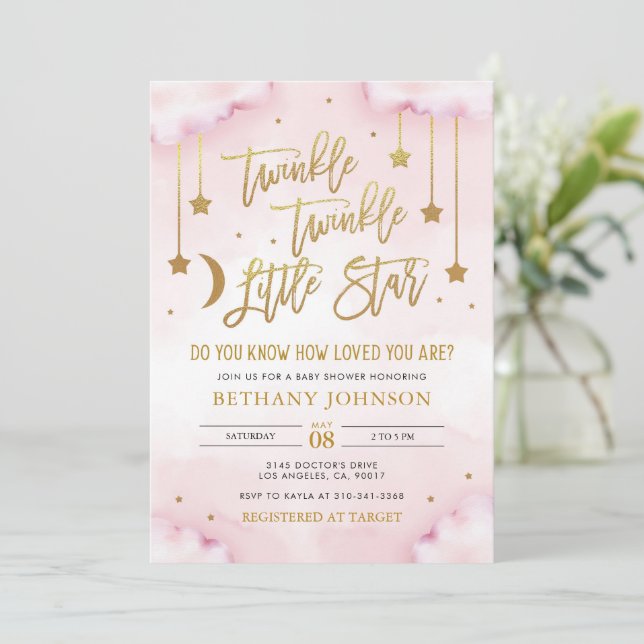 Inbjudan till en liten babystövel med Twinkle Twin (Stående Fram)
