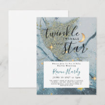 Inbjudan till en liten babystövel med Twinkle Twin