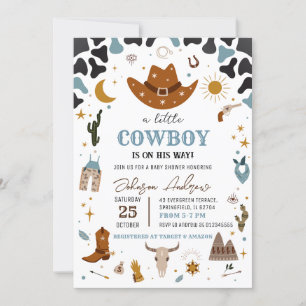 Inbjudan till en liten liten cowboybabyunge Shower