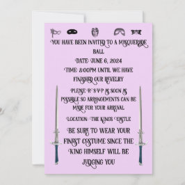 Inbjudan till en maskerad Boll