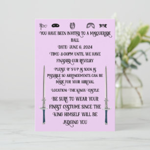 Inbjudan till en maskerad Boll