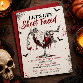Inbjudan till en skelett-tema Halloweenfest