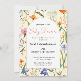 Inbjudan till en snygg Blommigt för babyskor