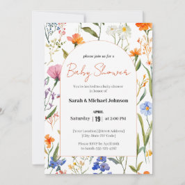 Inbjudan till en snygg Blommigt för babyskor