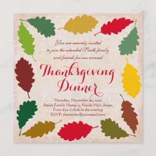 Inbjudan till en traditionell thanksgivingmiddag