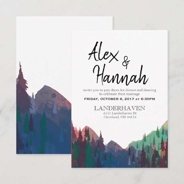 Inbjudan till endast bröllopsfesten (Fram/baksida)