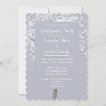 Inbjudan till enkel Blommigt Bouquet-Förlovningsfe