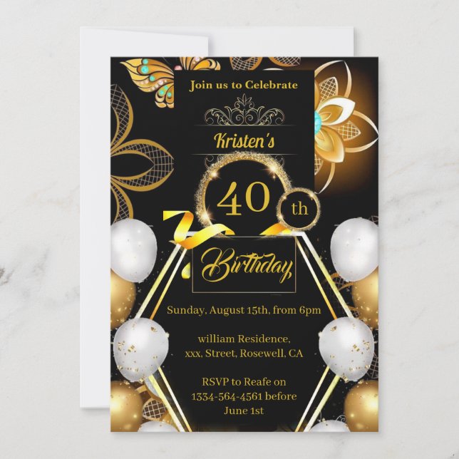 Inbjudan till enkel födelsedag (Framsida)