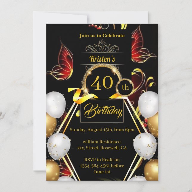 Inbjudan till enkel födelsedag (Framsida)